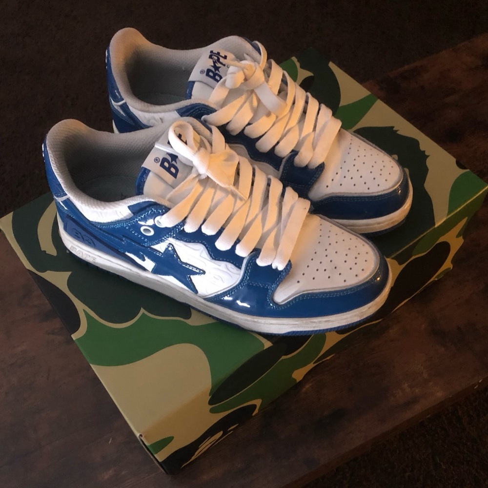 Bape White and Blue sk8 sta